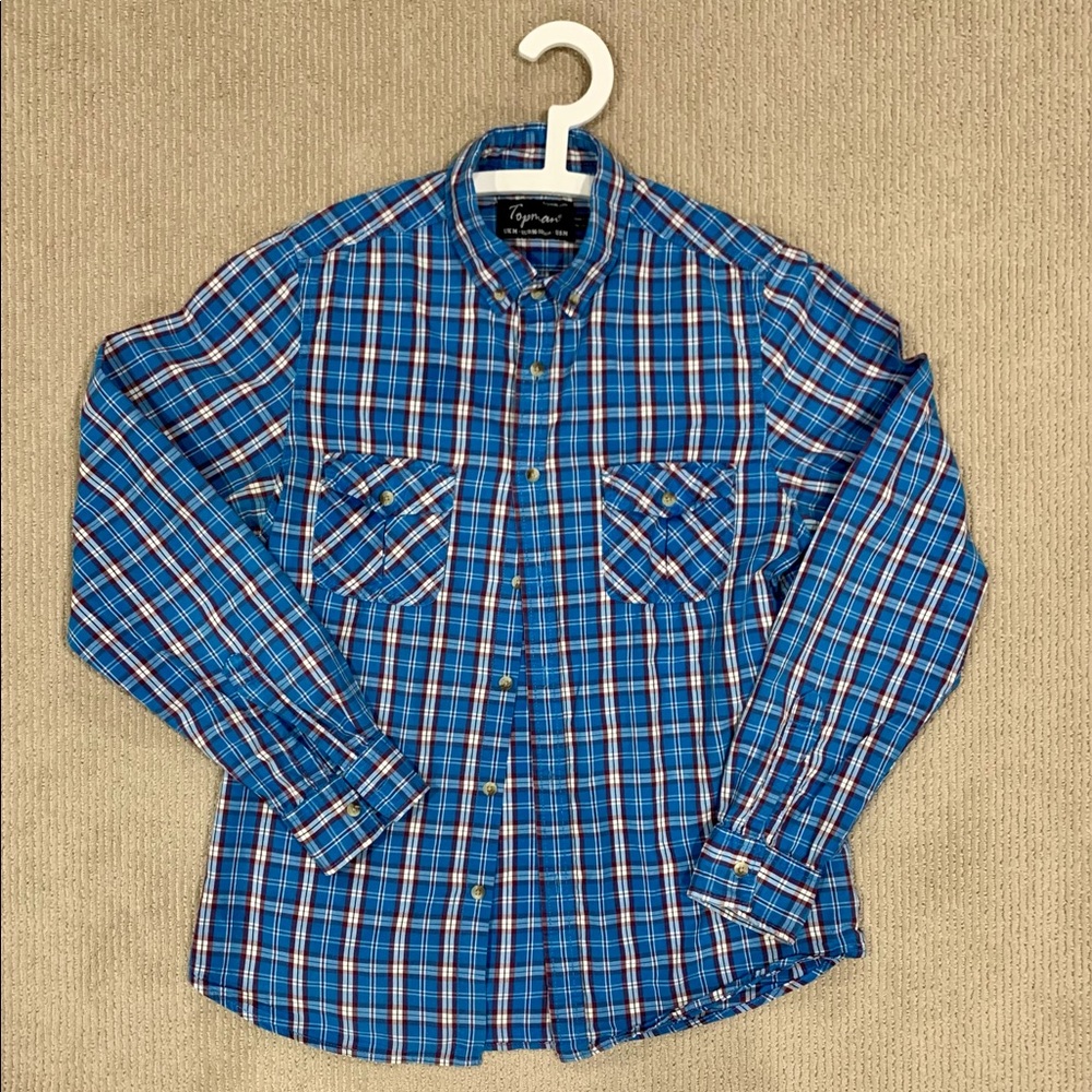 Top,an mens plaid lightweight button down